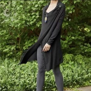 Matilda Jane Warm Smile Wrap Cardigan Fringe Black M